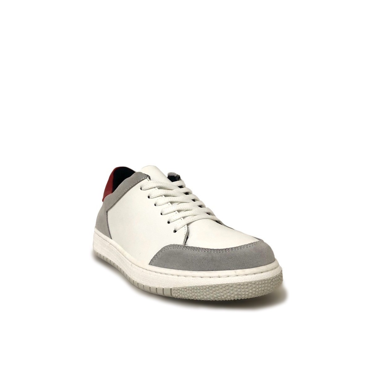 Sneakers bianche grigio rosso
