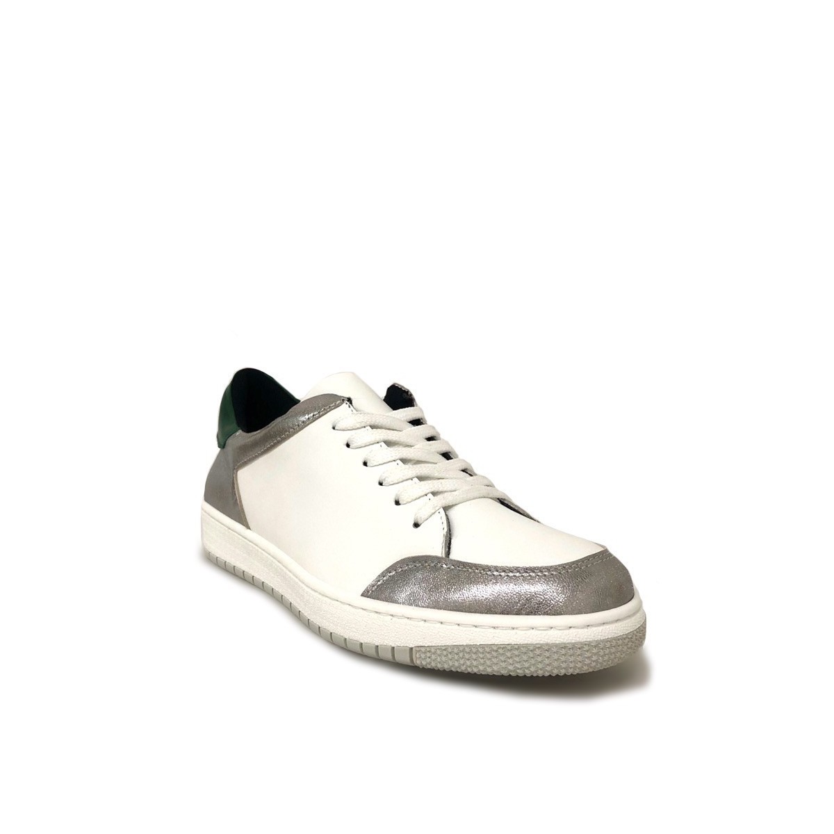 Sneakers bianche acciaio verde