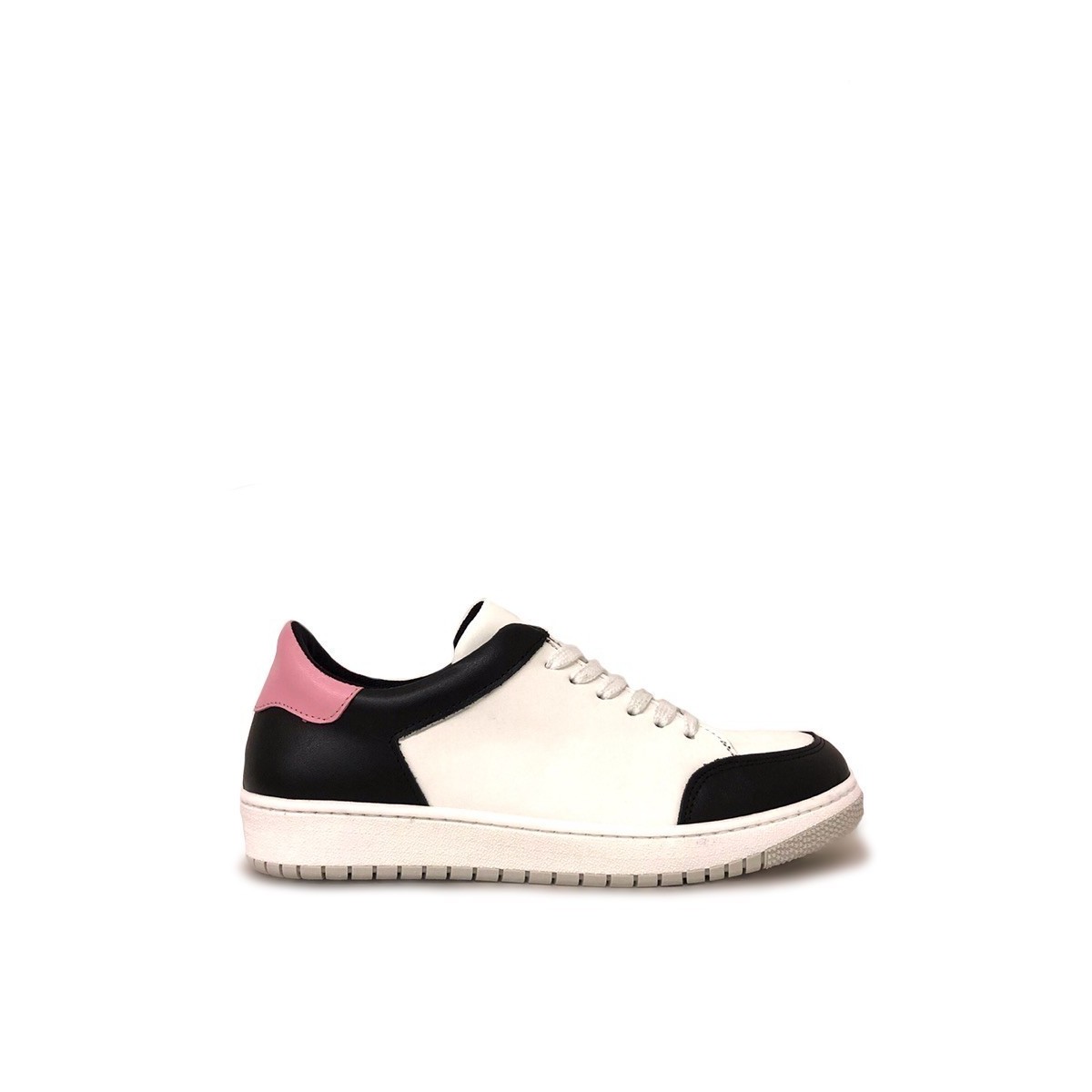 Sneakers bianche nero rosa