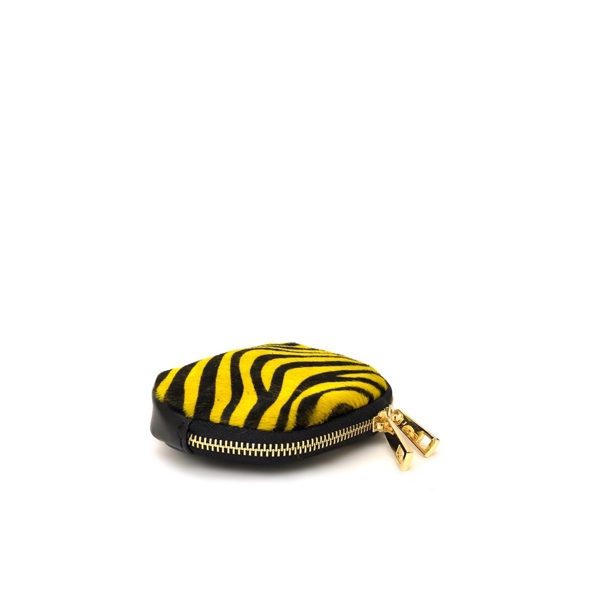 Portamonete cavallino zebrato giallo