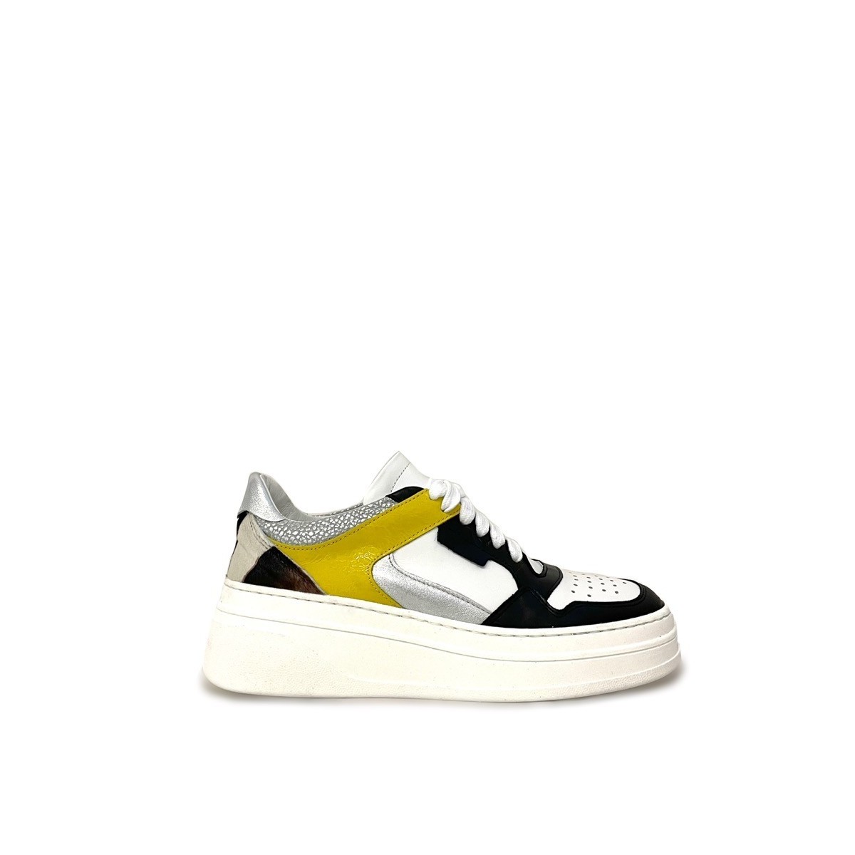 Sneakers platform nero giallo