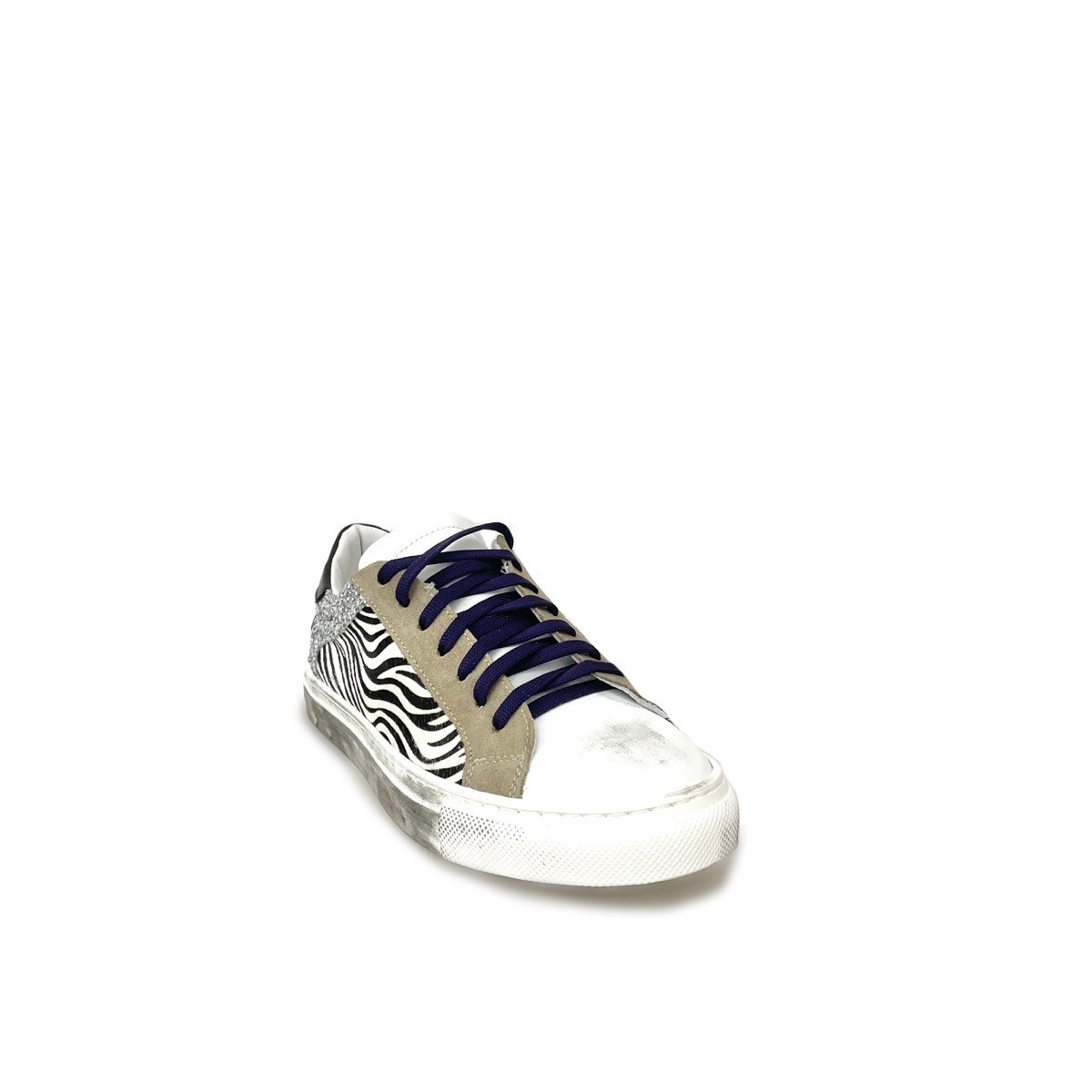 Sneakers zebrato viola glitter